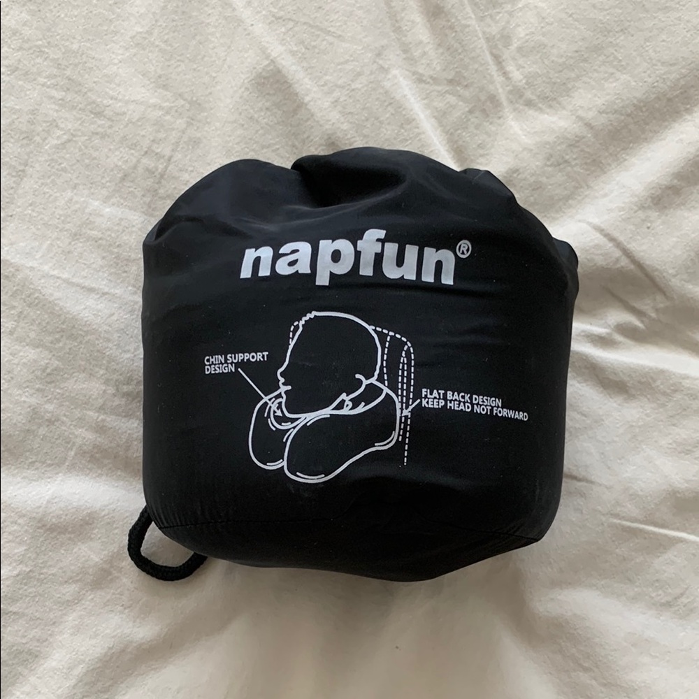 Compact Black Napfun Bag with Soft Material and Head Design